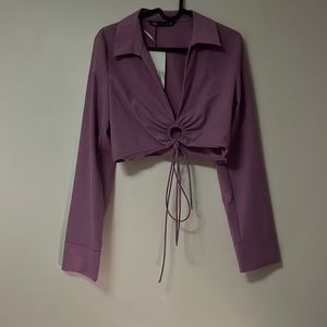 Zara Purple Cropped Shirt